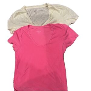 GAP V-Neck Tees in Pink and White